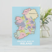 politieke kaart van Ierland . (Staand voorkant)