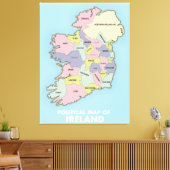 politieke kaart van Ierland . Canvas Afdruk (Insitu (Woonkamer))