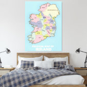 politieke kaart van Ierland . Canvas Afdruk (Insitu (Slaapkamer))