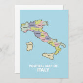 Politieke kaart van Italië (Voorkant / Achterkant)