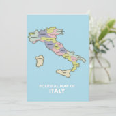 Politieke kaart van Italië (Staand voorkant)