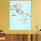 Politieke kaart van Italië Canvas Afdruk (Insitu (Woonkamer))
