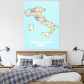 Politieke kaart van Italië Canvas Afdruk (Insitu (Slaapkamer))