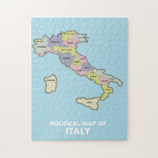 Politieke kaart van Italië Legpuzzel (Verticaal)