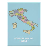 Politieke kaart van Italië Perfect Poster (Voorkant)