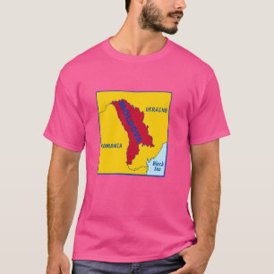Politieke kaart van Moldavië in vlagkleuren. nabur T-shirt