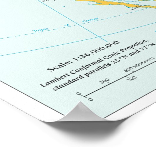 Politieke kaart van Noord-Amerika Poster (Hoek)