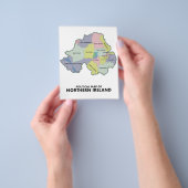 politieke kaart van Noord-Ierland. (Hand)