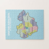 politieke kaart van Noord-Ierland. Legpuzzel (Horizontaal)