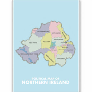 politieke kaart van Noord-Ierland. Sticker