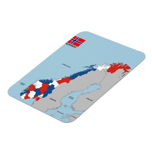 politieke kaart van noorwegen magneet (Linkerzijde)