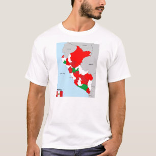 politieke kaart van peru t-shirt