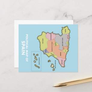 Politieke kaart van Spanje.