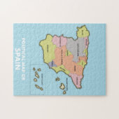 Politieke kaart van Spanje. Legpuzzel (Horizontaal)