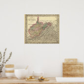 Politieke kaart van West Virginia Poster (Keuken)