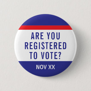 Politieke kiezersregistratie ronde button 5,7 cm