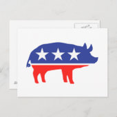 Politieke partij Pig Mascot Briefkaart (Voorkant / Achterkant)