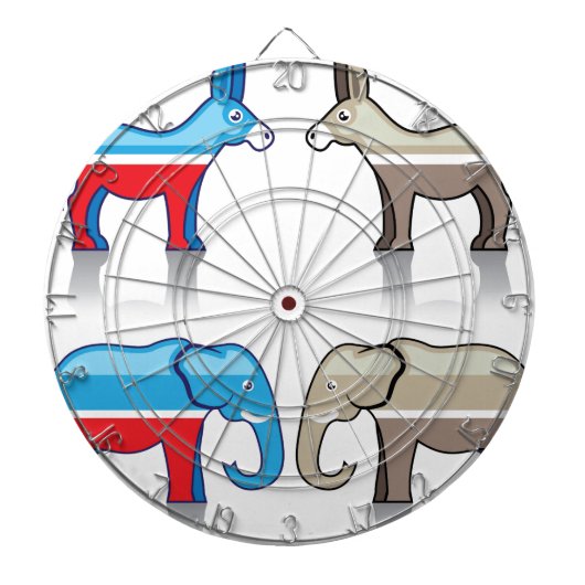 Politieke partijen in Donkey en Elephant Dartbord (Voorkant)
