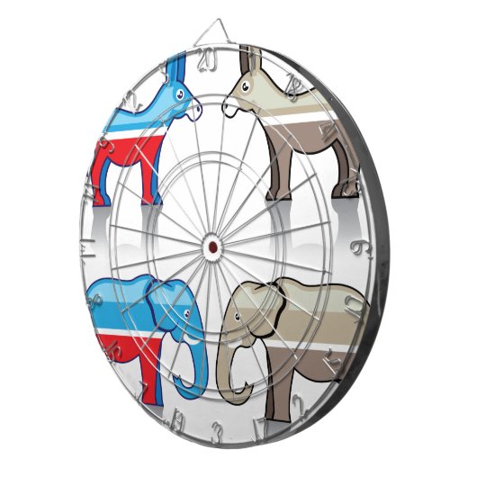 Politieke partijen in Donkey en Elephant Dartbord (Voorkant Rechts)