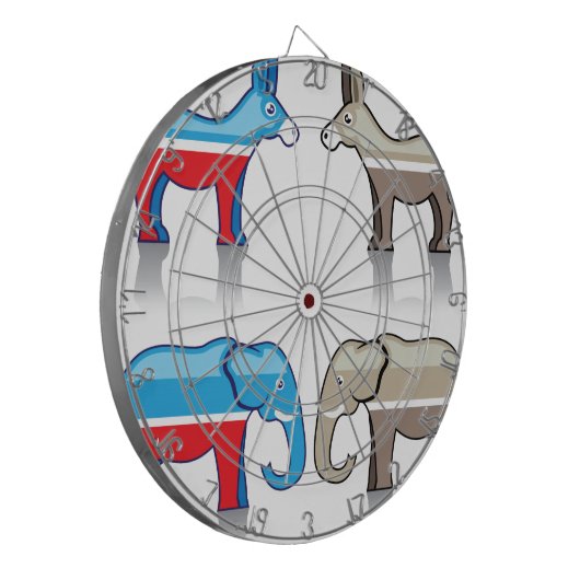 Politieke partijen in Donkey en Elephant Dartbord (Voorkant Links)