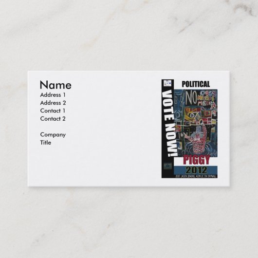POLITIEKE PIGGIE VISITEKAARTJE (Voorkant)