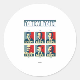 Politieke Poëzie Poster - Graai Dope Hoop Paus Nee Ronde Sticker