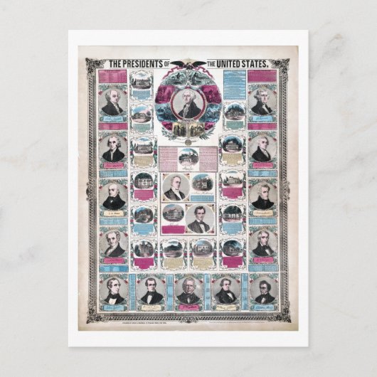  politieke Presidenten van de Verenigde Staten Briefkaart (Voorkant)