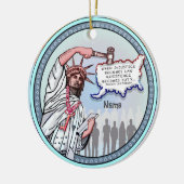 Politieke rechtvaardigheid en vrijheid keramisch ornament (Links)