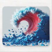 Politieke rode golf met blauwe muur muismat (Voorkant)