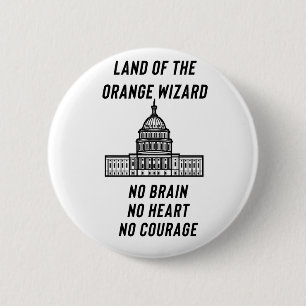 Politieke Satire: De Oranje Tovenaar's Capitol Ronde Button 5,7 Cm