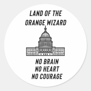 Politieke Satire: De Oranje Tovenaar's Capitol Ronde Sticker