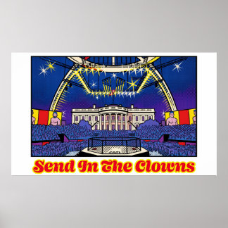 Politieke Satire Stuur De Clowns Het Witte Huis Poster