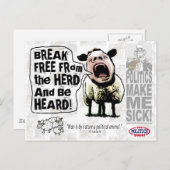 Politieke schapenschaap briefkaart (Voorkant / Achterkant)