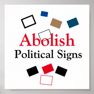 Politieke tekenen afschaffen poster