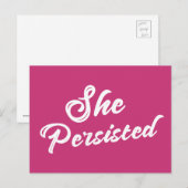 Politieke term "Ze heeft het doorstaan" Briefkaart (Voorkant / Achterkant)