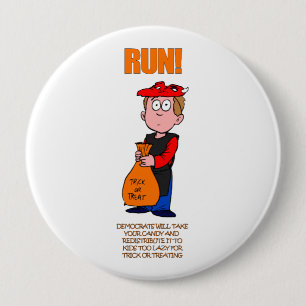Politieke Trick or treat Halloween Ronde Button 4,0 Cm