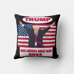 Politieke Trump 2024 Amerikaanse vlag verkiezing Kussen