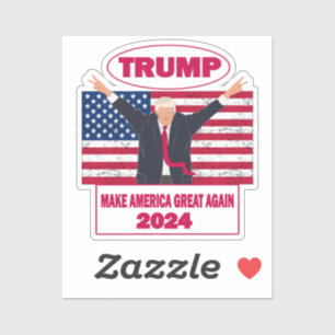 Politieke Trump 2024 Amerikaanse vlag verkiezing Sticker