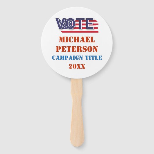 Politieke verkiezingscampagne handwaaier (Achterkant)