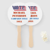 Politieke verkiezingscampagne handwaaier (Voorkant en achterkant)