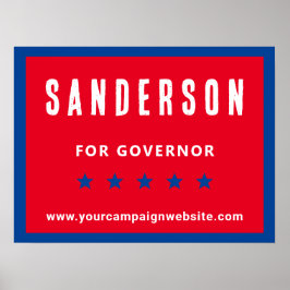 Politieke verkiezingscampagne naam rood-wit blauw poster