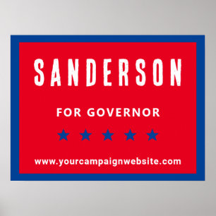 Politieke verkiezingscampagne naam rood-wit blauw poster