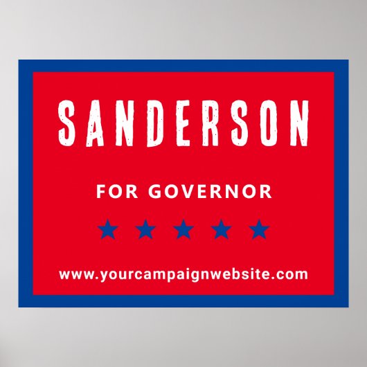 Politieke verkiezingscampagne naam rood-wit blauw poster (Voorkant)