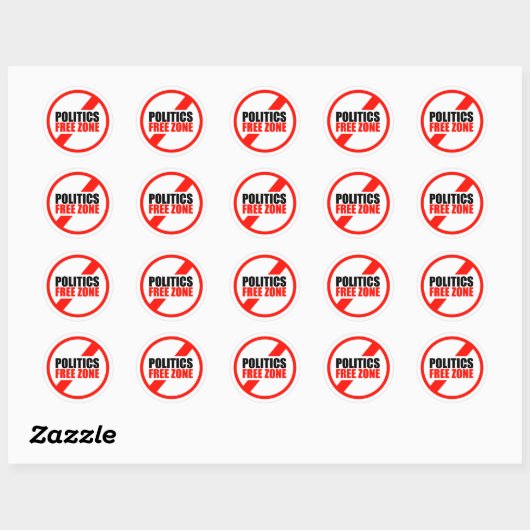 Politieke vrije zone ronde sticker (Vel)