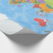 Politieke Wereldkaart Cadeaupapier (Hoek)