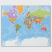 Politieke Wereldkaart Cadeaupapier (Vlak)