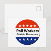 Politieke werknemers doen het voor de democratie briefkaart (Voorkant / Achterkant)