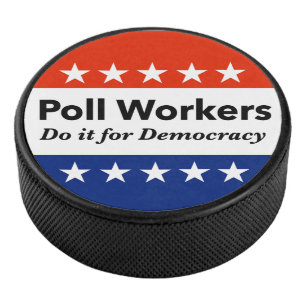 Politieke werknemers doen het voor de democratie hockey puck