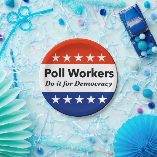 Politieke werknemers doen het voor de democratie papieren bordje (Feest)