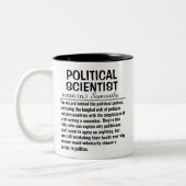 Politieke wetenschapper definitie tweekleurige koffiemok (Links)